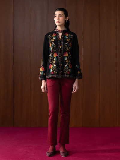 Rivara Black Embroidered Cord Jacket
