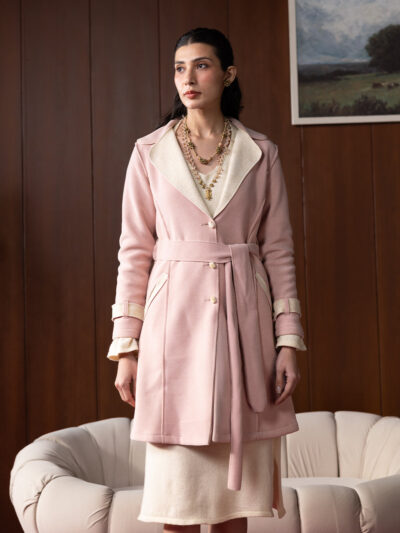 Aera Pink Belted Coat