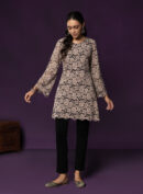 Iriya Black Embellished Net Straight Kurti