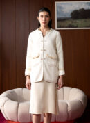 Winslet Ivory Textured Jacket
