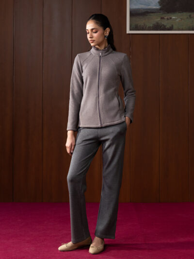 Noelle Grey Fur-lined Jacket