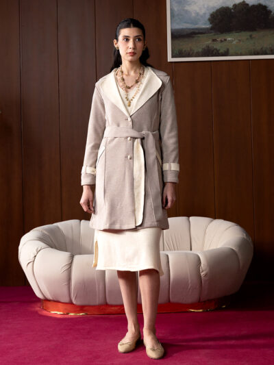 Aera Beige Belted Coat
