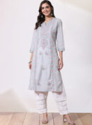 Sky Blue Embroidered Nargis Kurta