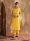 Daisy Yellow Kurta Set With Embroidery