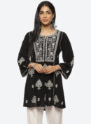 Black Nargis Collection Embroidered Tunic