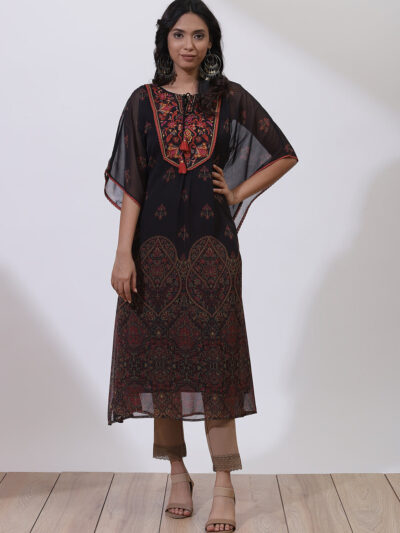 Black Embroidered Nargis Kaftan