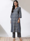 Moonlight Blue Printed Nargis Kurta Set