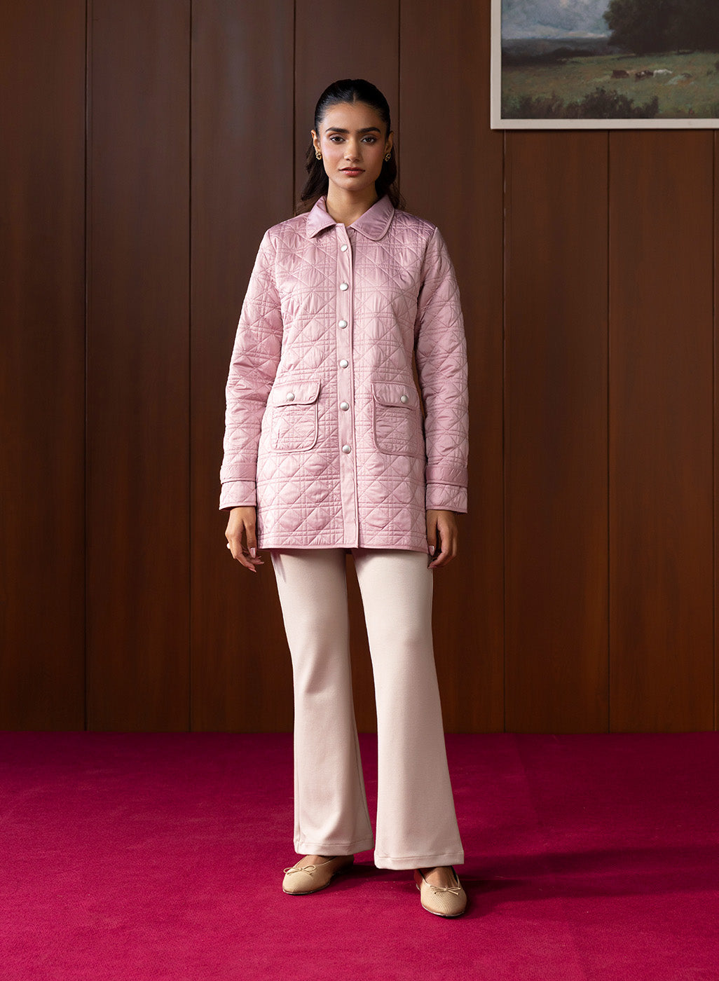 Vaila Pink Quilted Jacket - Image 2