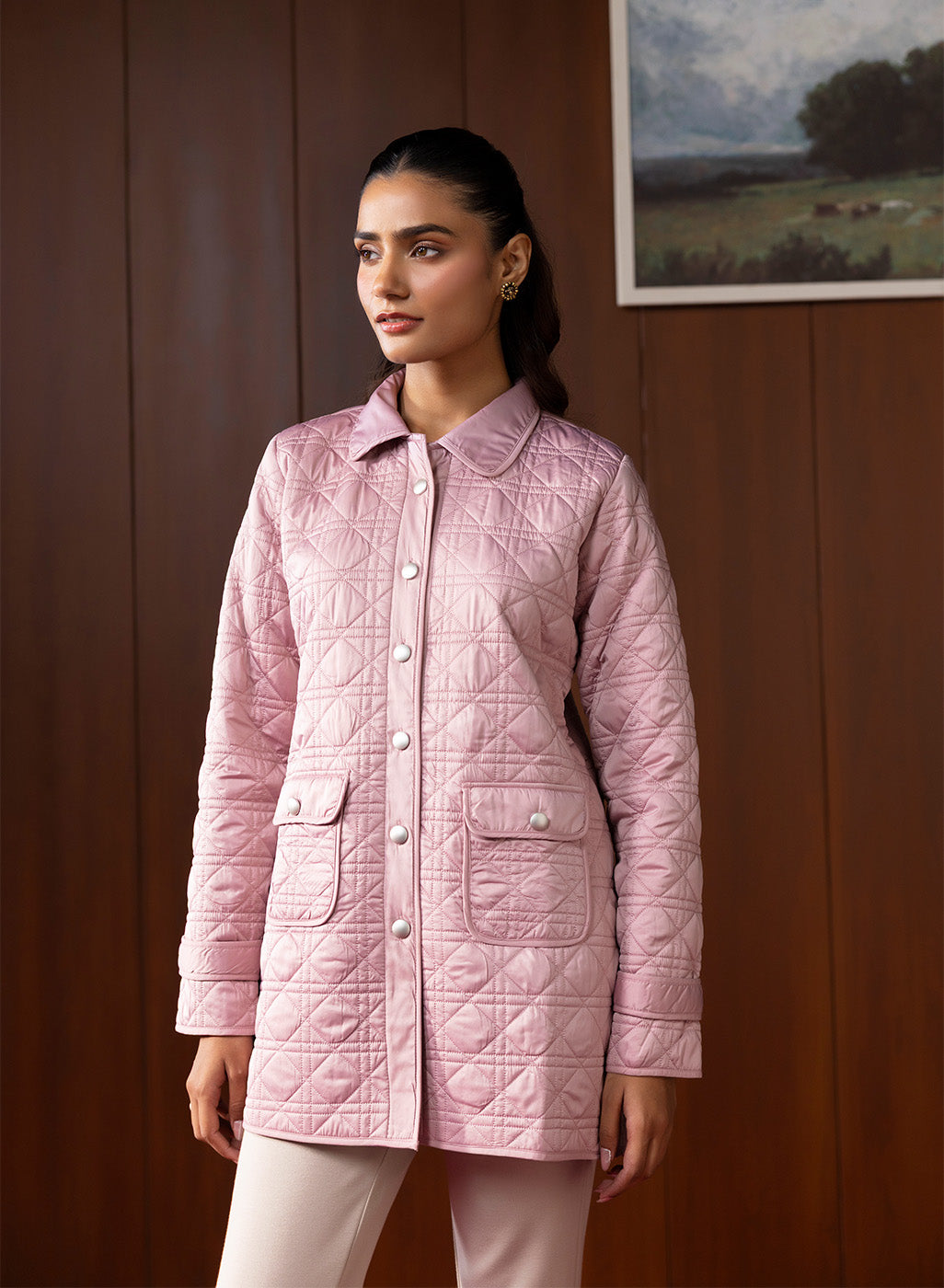 Vaila Pink Quilted Jacket