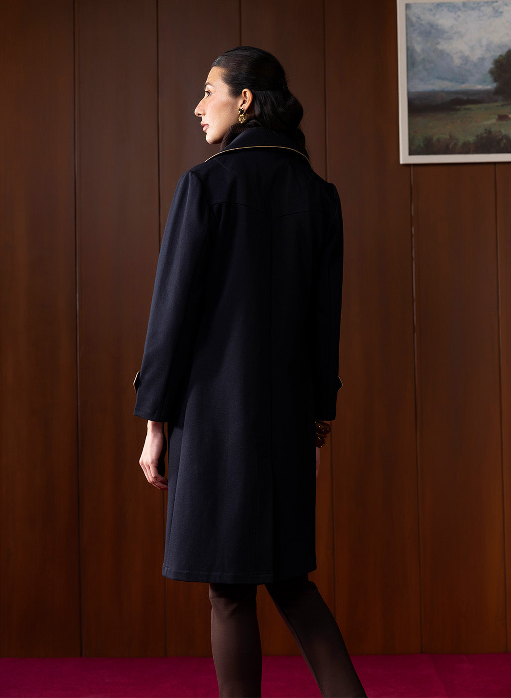 Athena Blue Wool Long Coat - Image 7