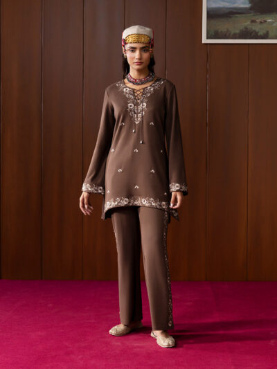 Layla Brown Embroidered Co-ord Set