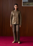 Althea Olive Quilted Panelled Jacket