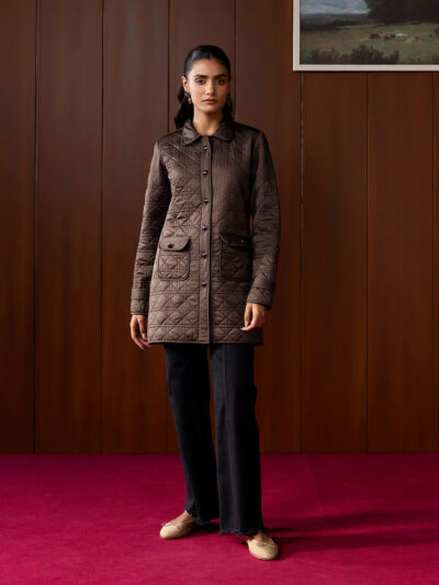 Vaila Brown Quilted Jacket